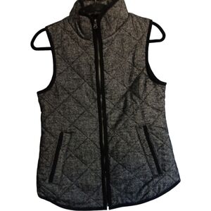 Heaven Outerwear Women's Quilted Gray/Black Vest SZ XSmall